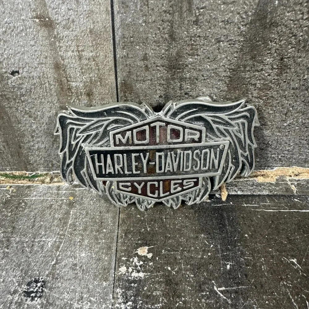 Vintage Official Harley Davidson‎ Belt Buckle 1983 Solid Brass Wings H-507